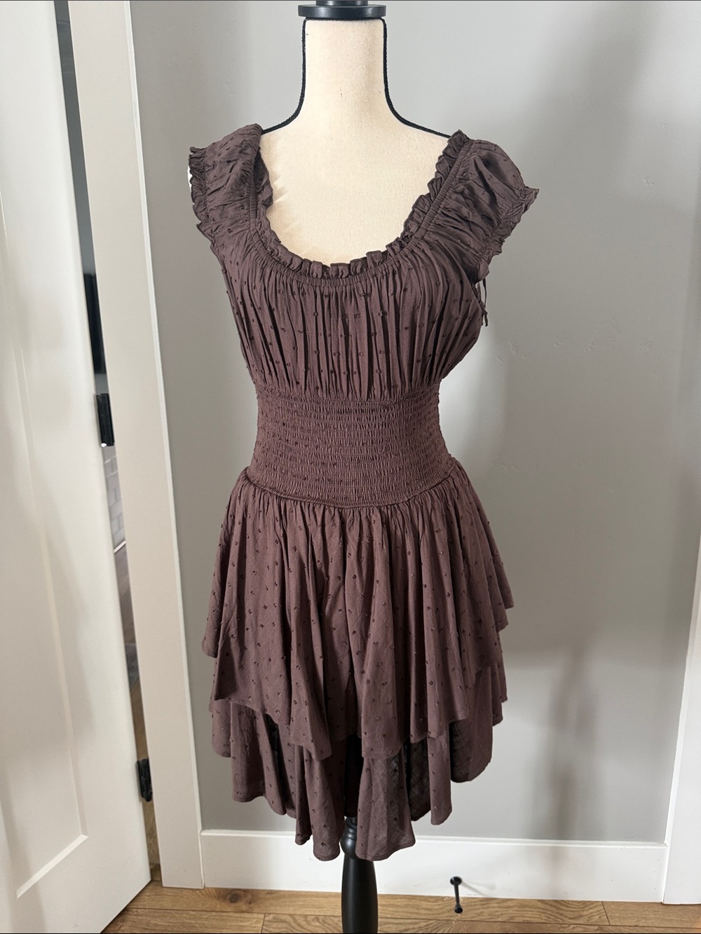 Princess Polly Brown Ruffled High-Low Dress - Picture 2 of 4